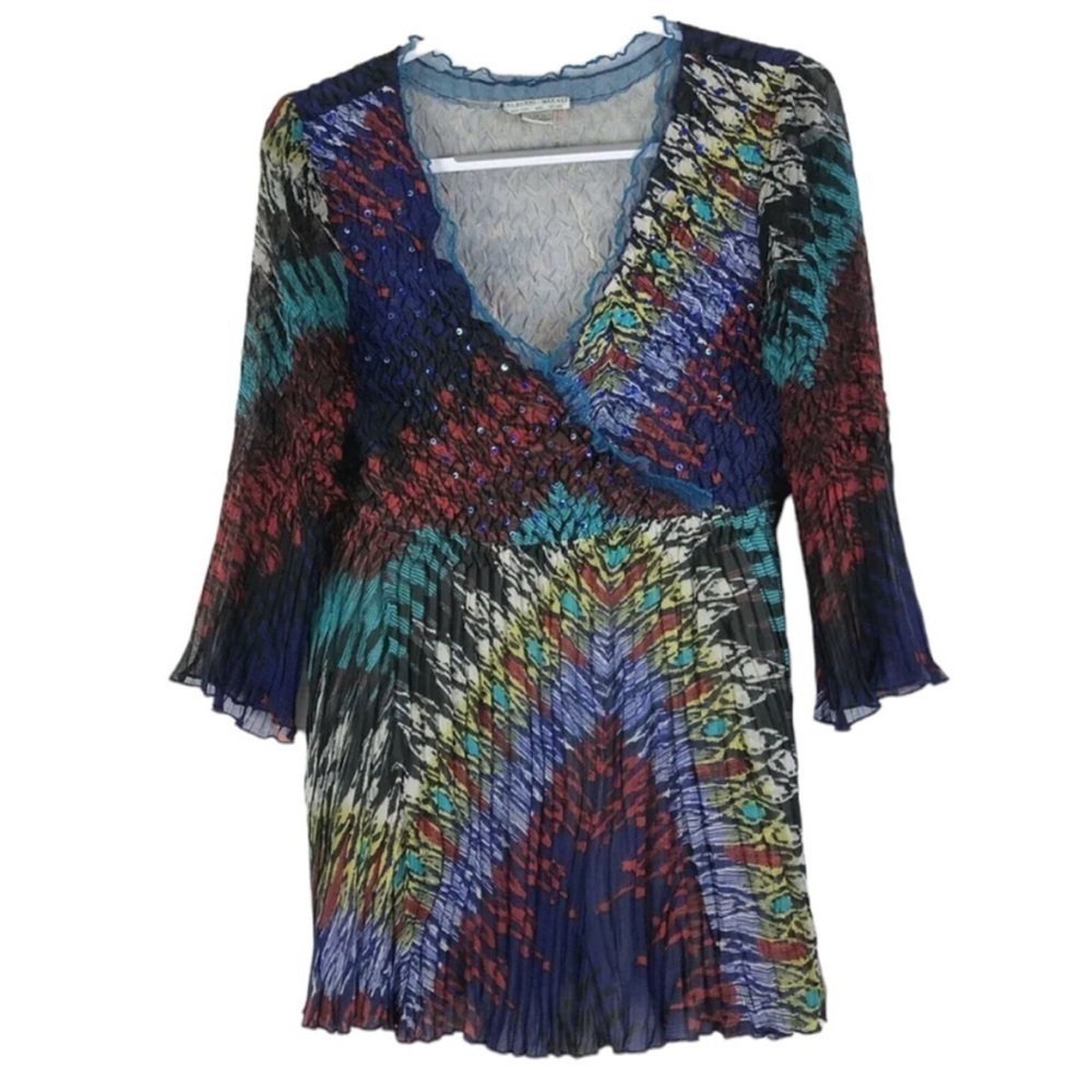 Alberto Makali Crinkle Embellished Top